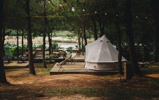 Eco-friendly camping tent in a beautiful nature setting