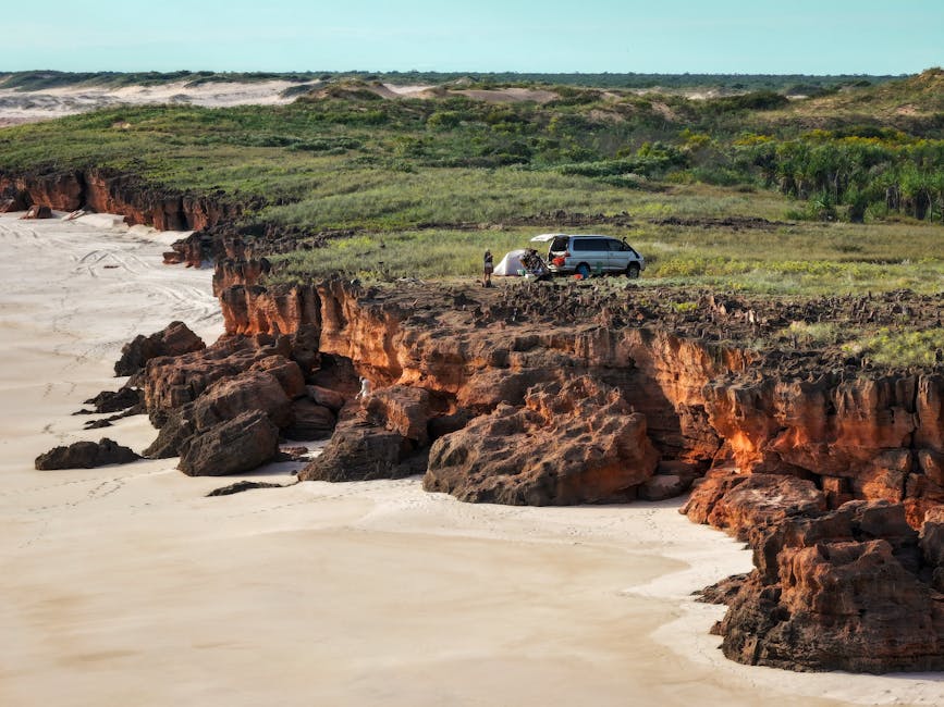 A range of camping tents set up in the Australian bush