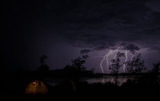 A solar-powered camping tent with solar panels
