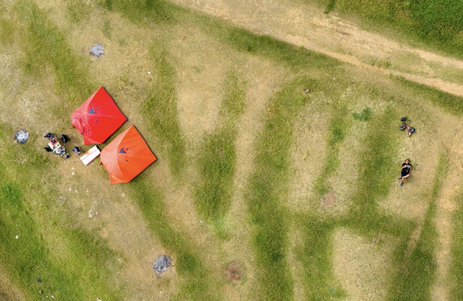 Lightweight tent set up in nature