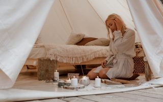 A sustainable camping tent made from recycled materials